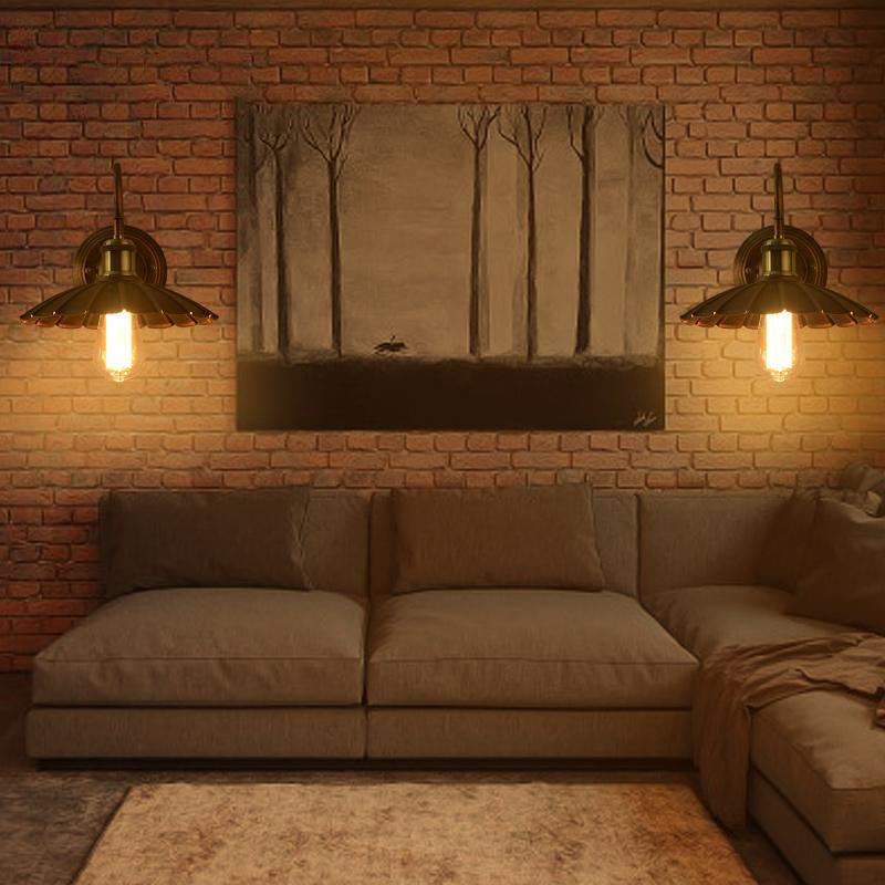 Metal Chastoped Edge Light Light Style 1 Bulbo Copper Copper Lighting Lights con brazo de cuello de cisne