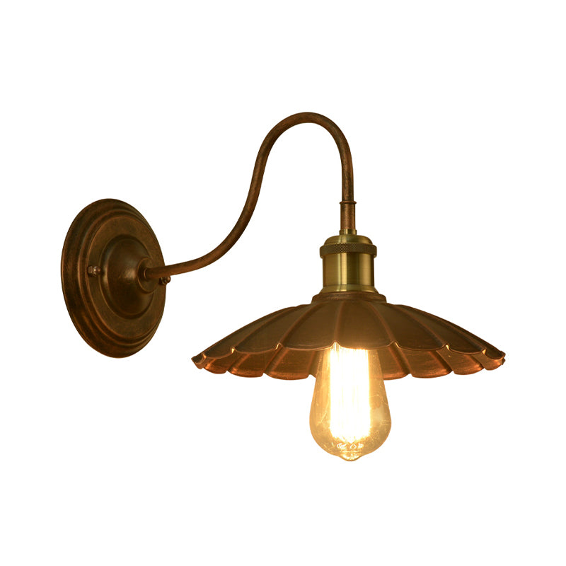 Metal Chastoped Edge Light Light Style 1 Bulbo Copper Copper Lighting Lights con brazo de cuello de cisne