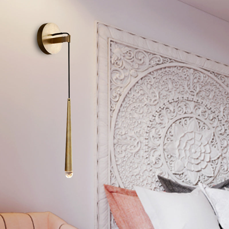 Simplicity Cone Wall Light Sconce LED K9 Apparecchio di illuminazione a parete in cristallo in oro, alto 12 "/19.5" /23,5 "