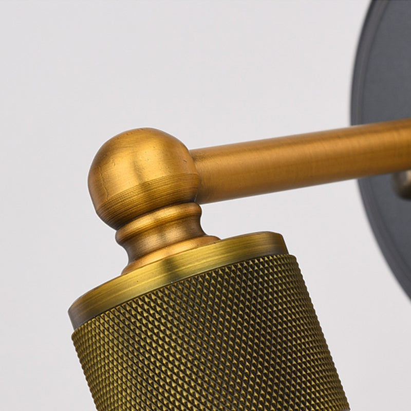 Cone Shade Wall Mounted Lamp Vintage Style Metal 1 Bulb Black and Gold Wall Sconce Lighting