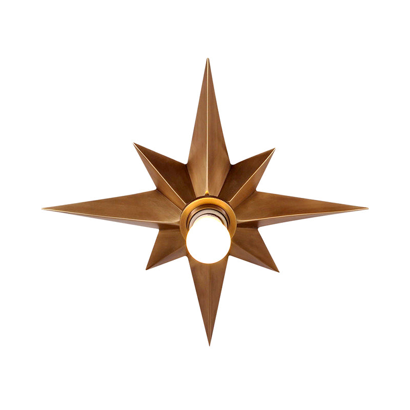 Plafonnier encastré étoile anis noir/bronze luminaire contemporain en métal à 1 tête pour escalier