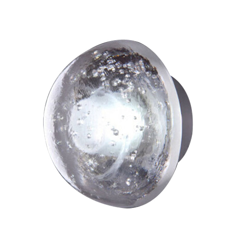 Single Bulb Wall Lamp Traditional Hemisphere Clear Bubble Crystal Sconce Light Fixture
