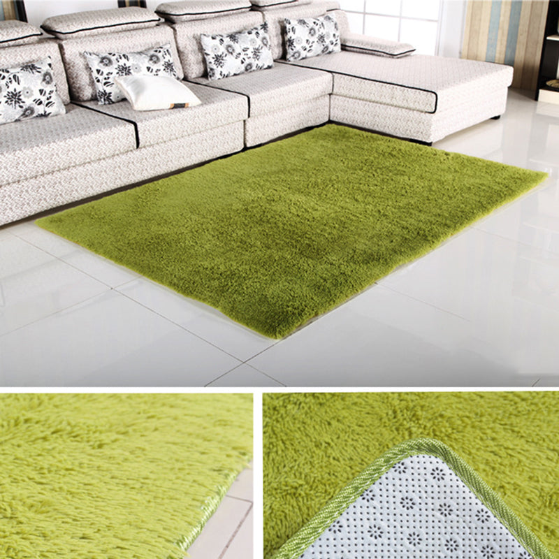 Brown Living Room Carpet Casual Solid Color Indoor Rug Polyester Anti-Split Area Carpet