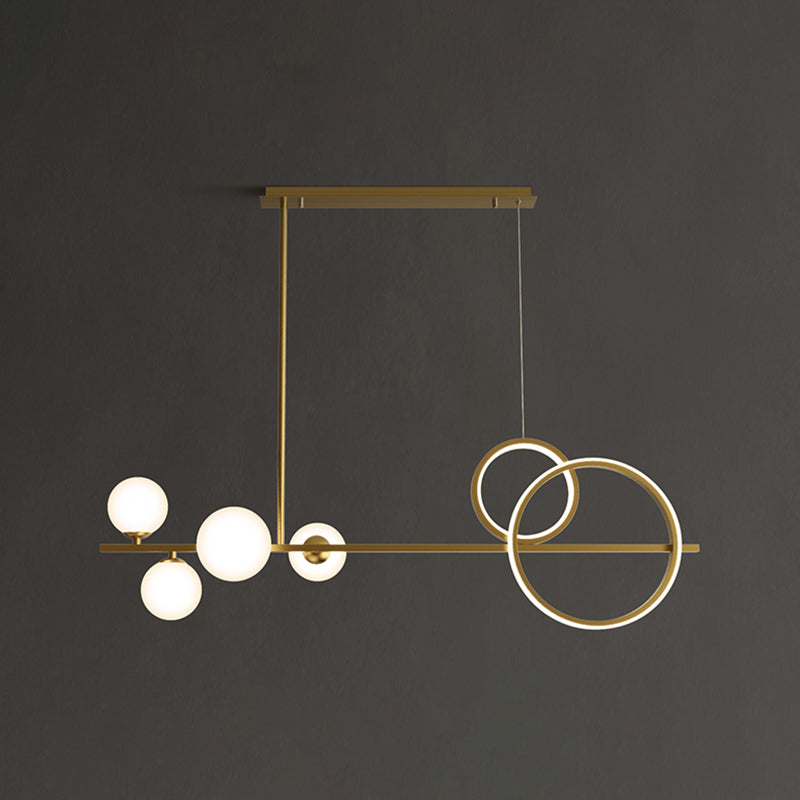 Modern LED Island Lighting Linear Glass Chandelier Light Fixture for Dining Room