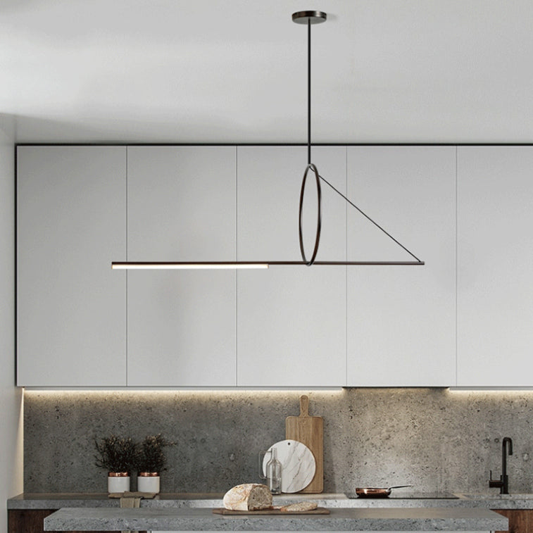 Lampada il lampadario in metallo lineare dell'illuminazione dell'isola a led moderna per sala da pranzo