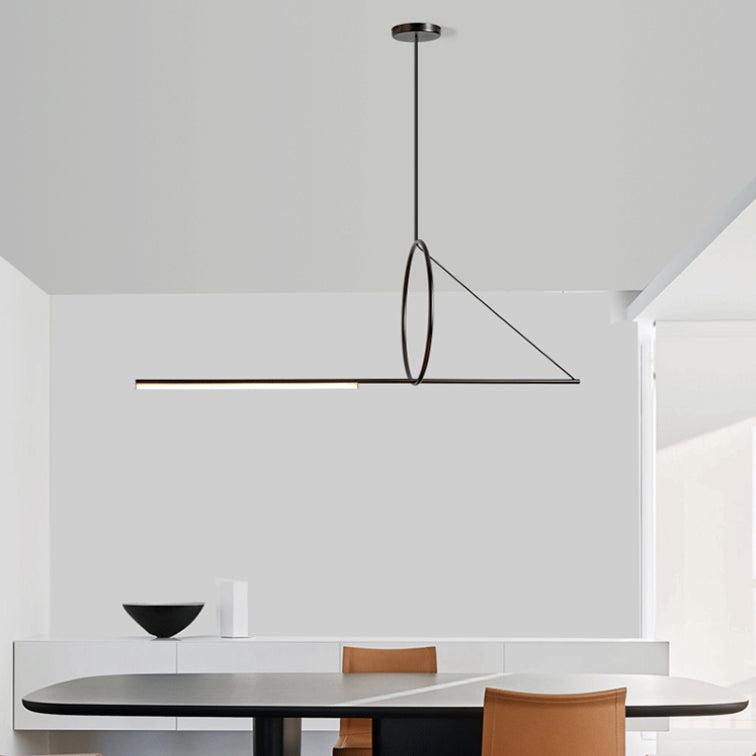 Lampada il lampadario in metallo lineare dell'illuminazione dell'isola a led moderna per sala da pranzo