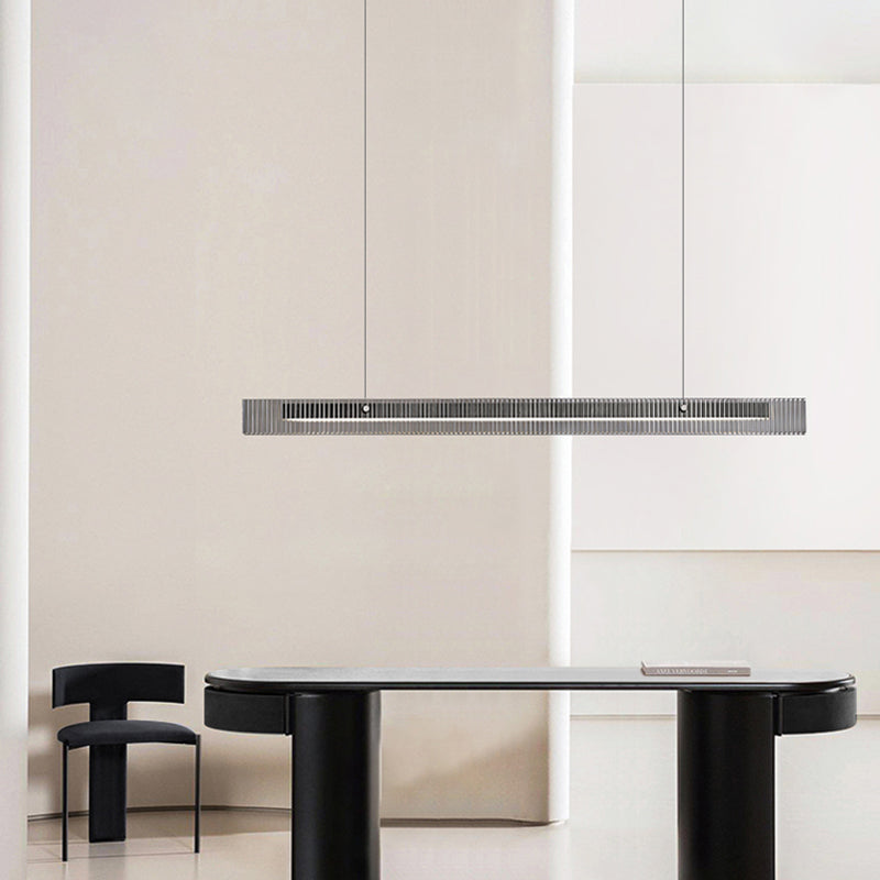 Dining Room Nordic Modern Island Light Fixture LED Linear Glass Pendant Light