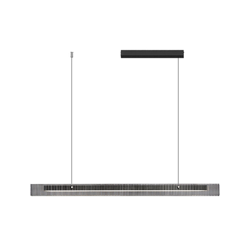 Dining Room Nordic Modern Island Light Fixture LED Linear Glass Pendant Light