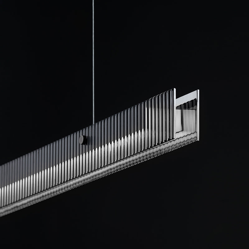 Dining Room Nordic Modern Island Light Fixture LED Linear Glass Pendant Light