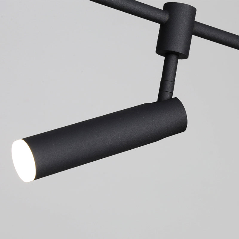 Lámpara de iluminación lineal de lámpara de araña colgante moderna luz colgante en negro