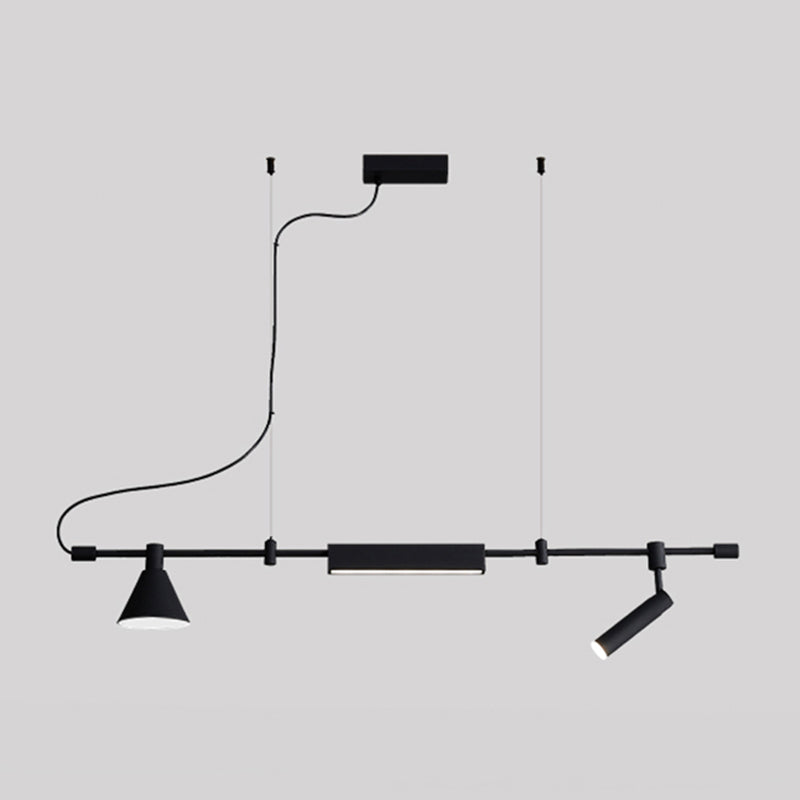 Lámpara de iluminación lineal de lámpara de araña colgante moderna luz colgante en negro