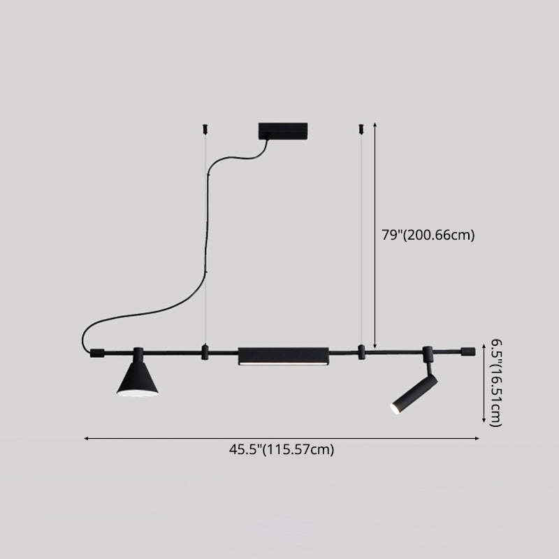 Lámpara de iluminación lineal de lámpara de araña colgante moderna luz colgante en negro