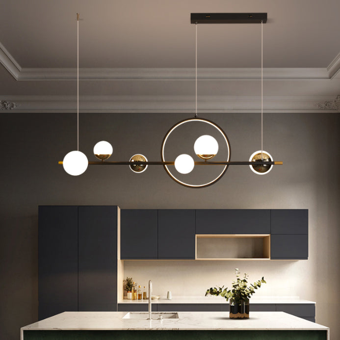 Lampadini del lampadario lineare Luci dell'isola Accensione a sospensione moderna per l'isola della cucina
