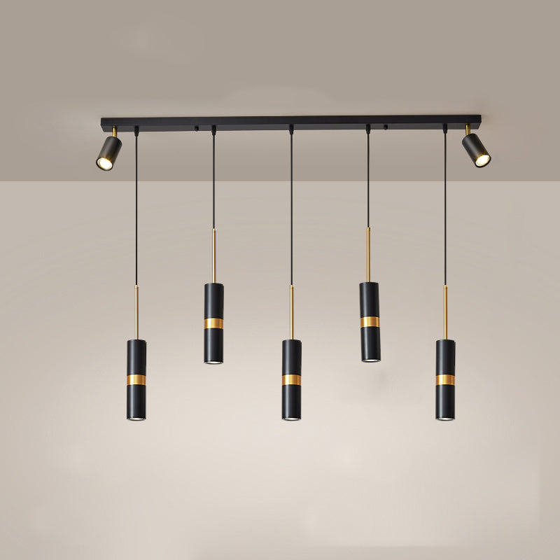 7 Light Kitchen Isola Pendant Laminda Linear Lampella dell'isola contemporanea