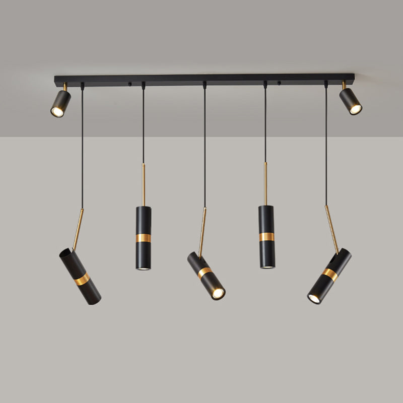 7 Light Kitchen Isola Pendant Laminda Linear Lampella dell'isola contemporanea