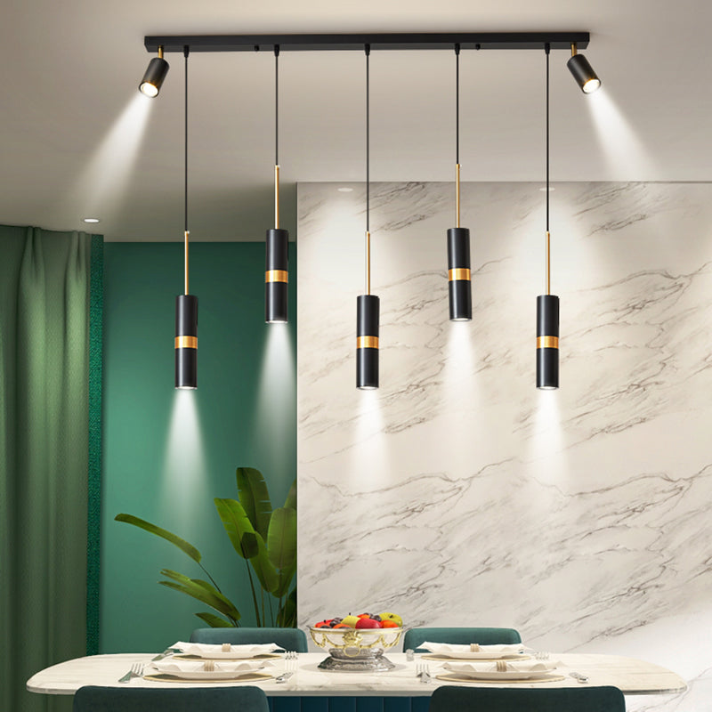 7 Light Kitchen Isola Pendant Laminda Linear Lampella dell'isola contemporanea