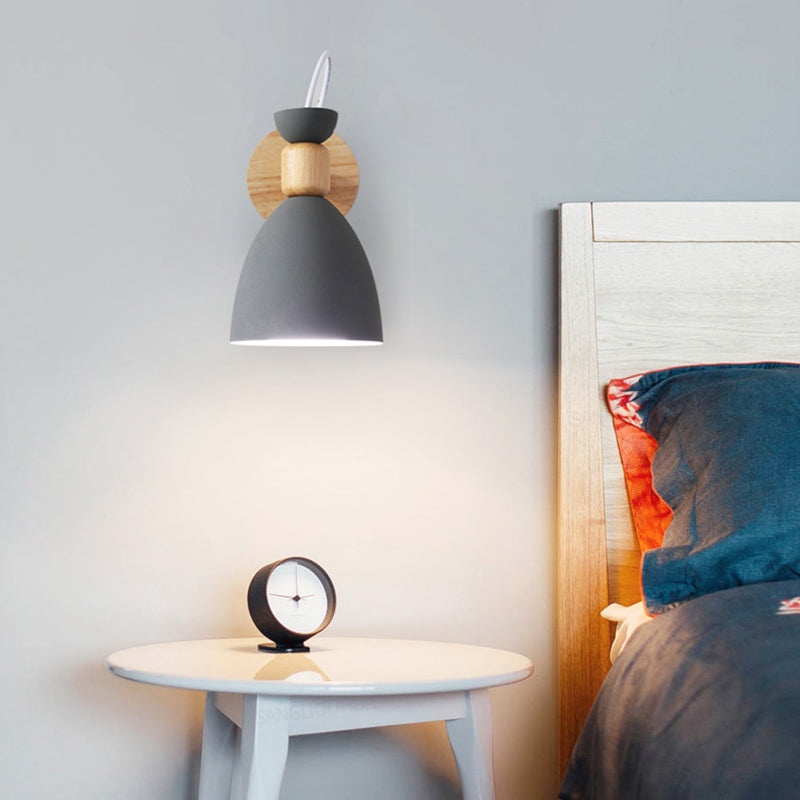 Geometric Shade Wall Lighting Modern Nordic  Style Metal 1 Light Sconce Light in Green and White