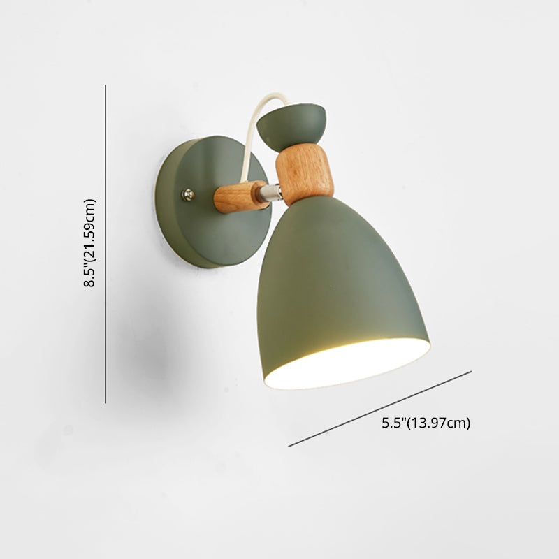 Geometric Shade Wall Lighting Modern Nordic  Style Metal 1 Light Sconce Light in Green and White