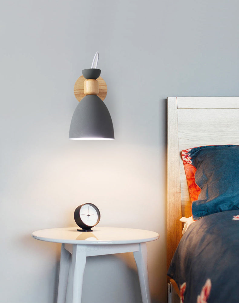 Geometric Shade Wall Lighting Modern Nordic  Style Metal 1 Light Sconce Light in Green and White