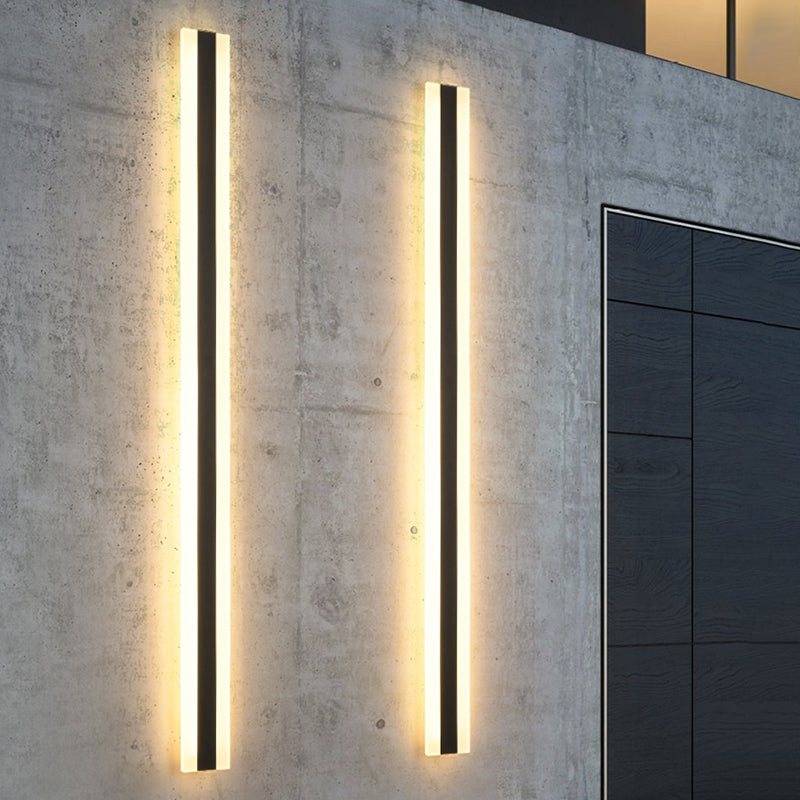 Iluminación de pared led de metal moderna negra al aire libre de 1 luces de pared de 1 luces
