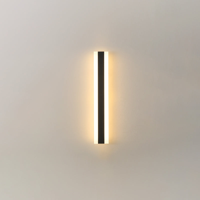 Iluminación de pared led de metal moderna negra al aire libre de 1 luces de pared de 1 luces