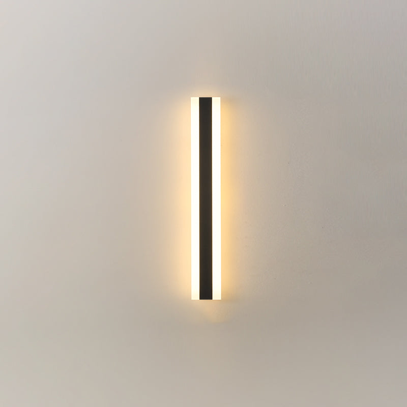 Iluminación de pared led de metal moderna negra al aire libre de 1 luces de pared de 1 luces