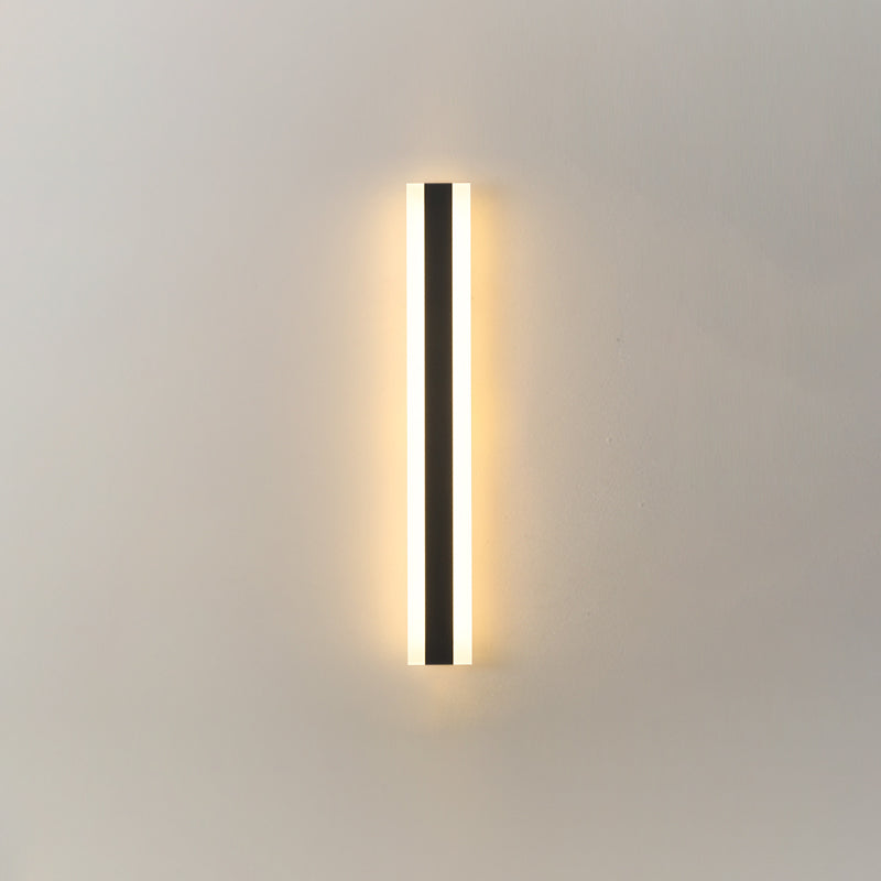 Iluminación de pared led de metal moderna negra al aire libre de 1 luces de pared de 1 luces