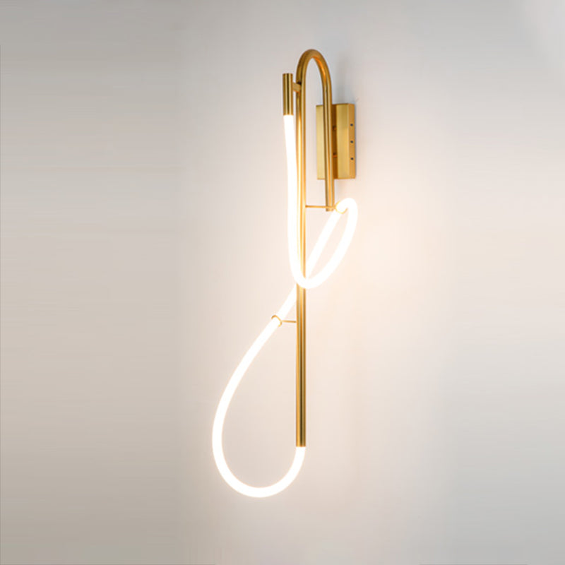 Modern Gold Linear Wall Mount Light Fixture Metal 1-Light Wall Lamp for Living Room