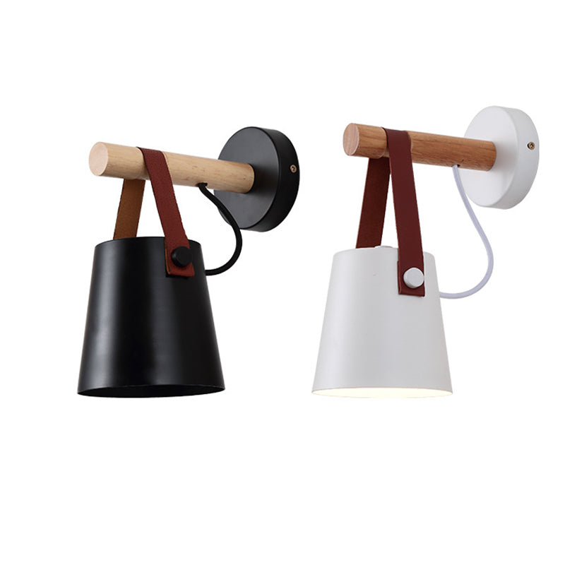 Geometrische schaduw Wandverlichting Moderne Noordse stijl Metal 1 Licht SCONCE LICHT IN ZWART EN WIT