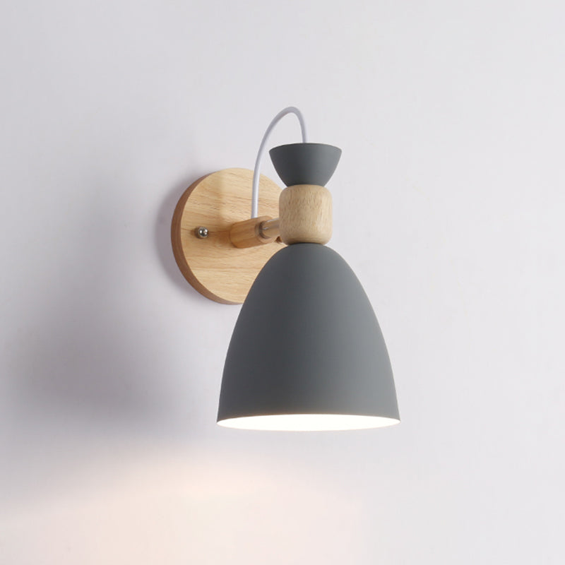 Modern Nordic Macarons Style Geometric Shade Wall Sconce Metal 1 Light Sconces in Yellow and White