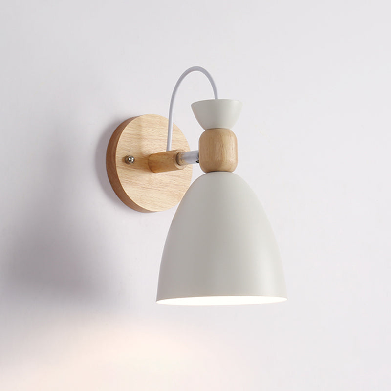 Modern Nordic Macarons Style Geometric Shade Wall Sconce Metal 1 Light Sconces in Yellow and White