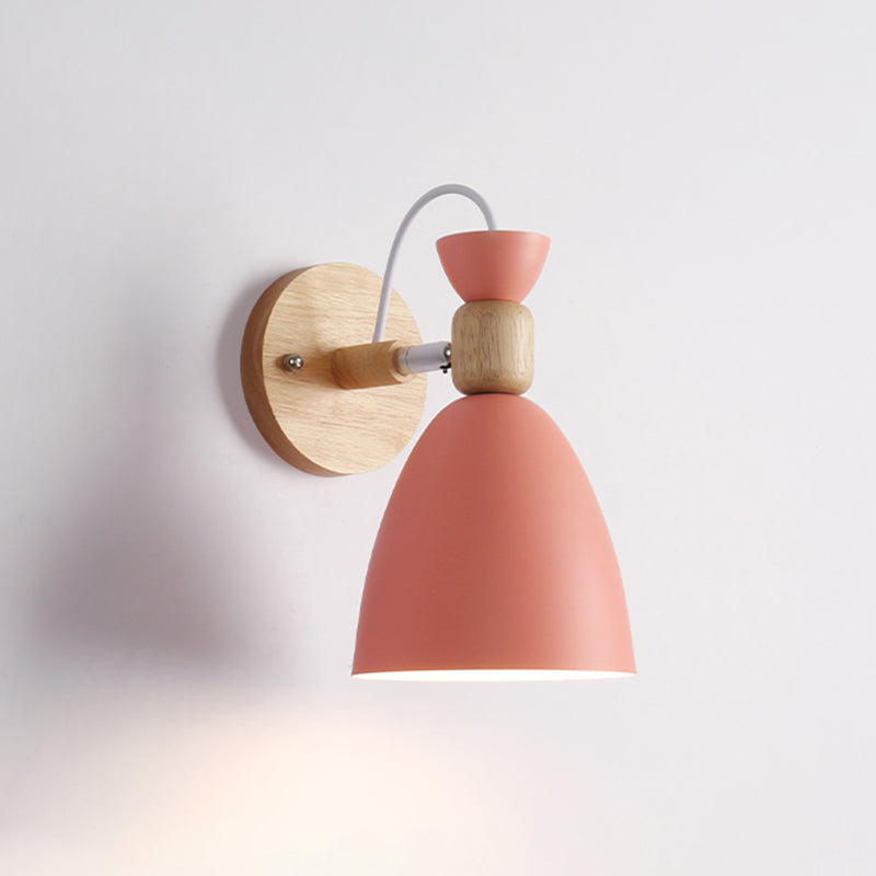 Modern Nordic Macarons Style Geometric Shade Wall Sconce Metal 1 Light Sconces in Yellow and White