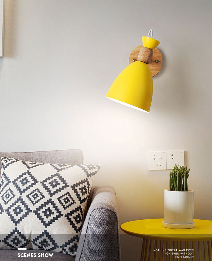 Moderni macaron nordici in stile geometrico con sconde da parete geometrica 1 flione leggero in giallo e bianco