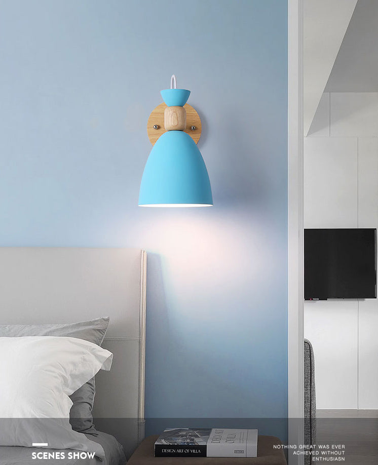 Moderni macaron nordici in stile geometrico con sconde da parete geometrica 1 flione leggero in giallo e bianco