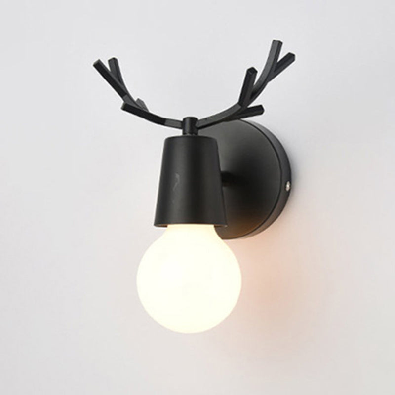 Unique Shade Wall Lighting Modern Nordic  Style Metal 1 Light Sconce Light in Black and White