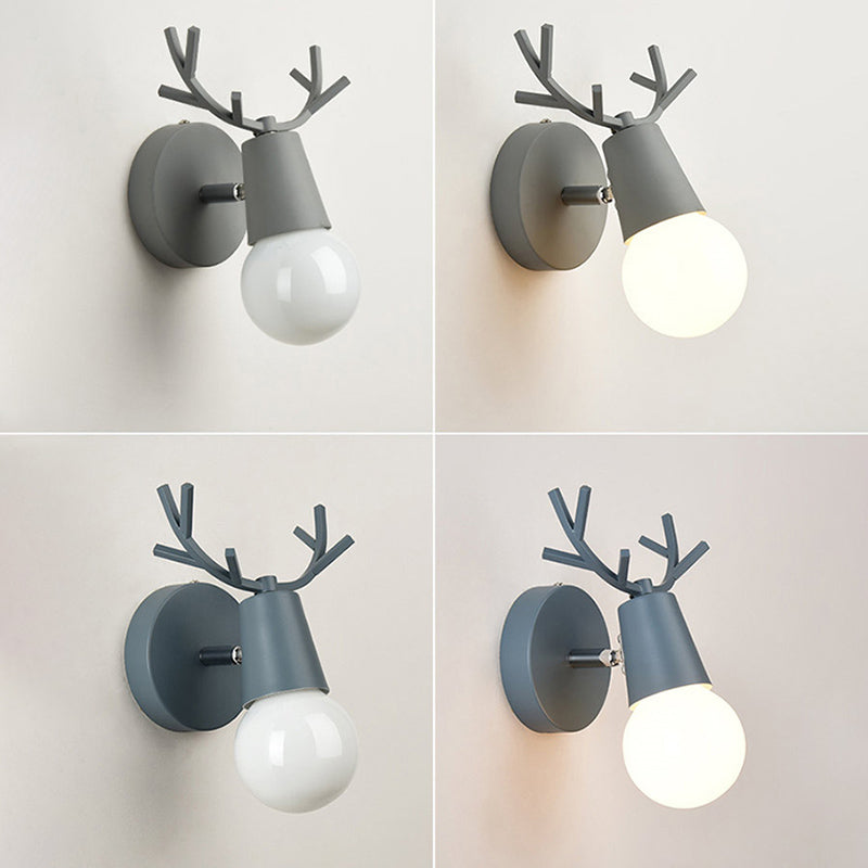 Unique Shade Wall Lighting Modern Nordic  Style Metal 1 Light Sconce Light in Black and White