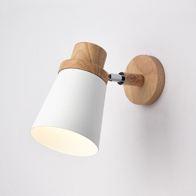 Modern Nordic Macarons Style Geometric Shade Wall Sconce Metal 1 Light Sconces in Black and White