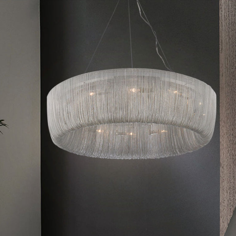 Aluminum Contemporary Hanging Light Fixtures Tassel  Drop Lamp for Living Room