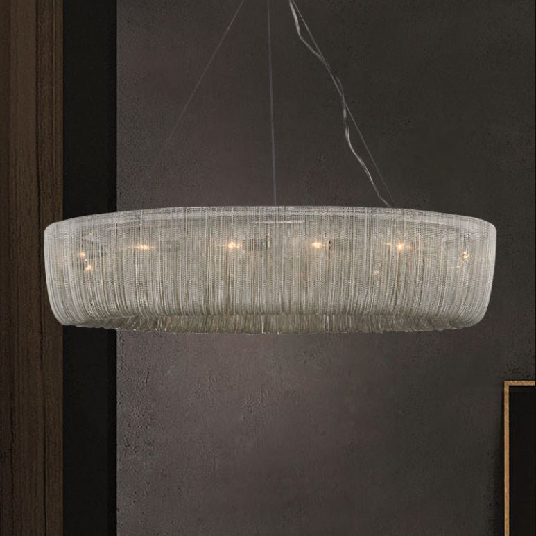 Aluminum Contemporary Hanging Light Fixtures Tassel  Drop Lamp for Living Room