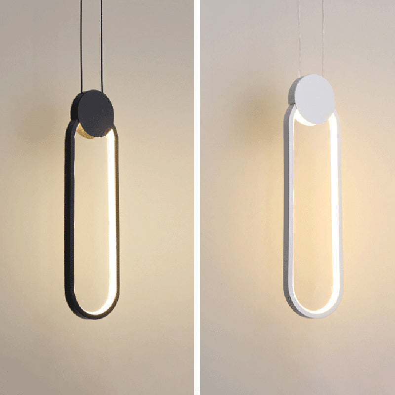 Moderne minimalistische LED -hanglampje Smeedijzeren geometrische hanglamp met acrylschaduw