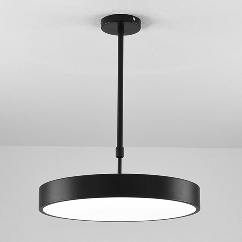 Modern Minimalist Office LED Hanging Lamp Wrought Iron Circular Pendant Light with Acrylic Shade