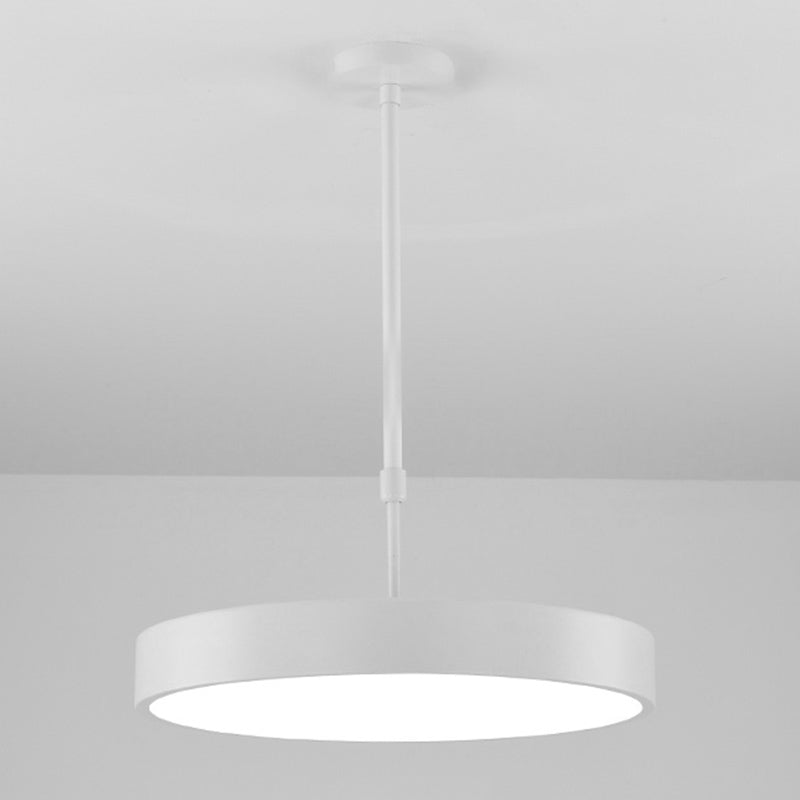 Modern Minimalist Office LED Hanging Lamp Wrought Iron Circular Pendant Light with Acrylic Shade