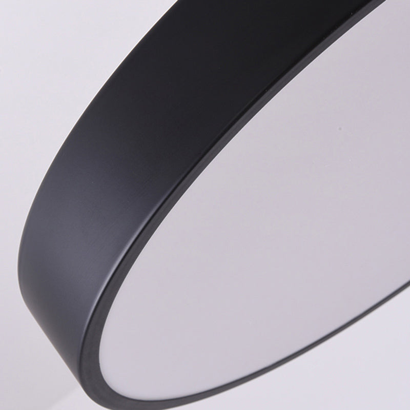 Modern Minimalist Office LED Hanging Lamp Wrought Iron Circular Pendant Light with Acrylic Shade