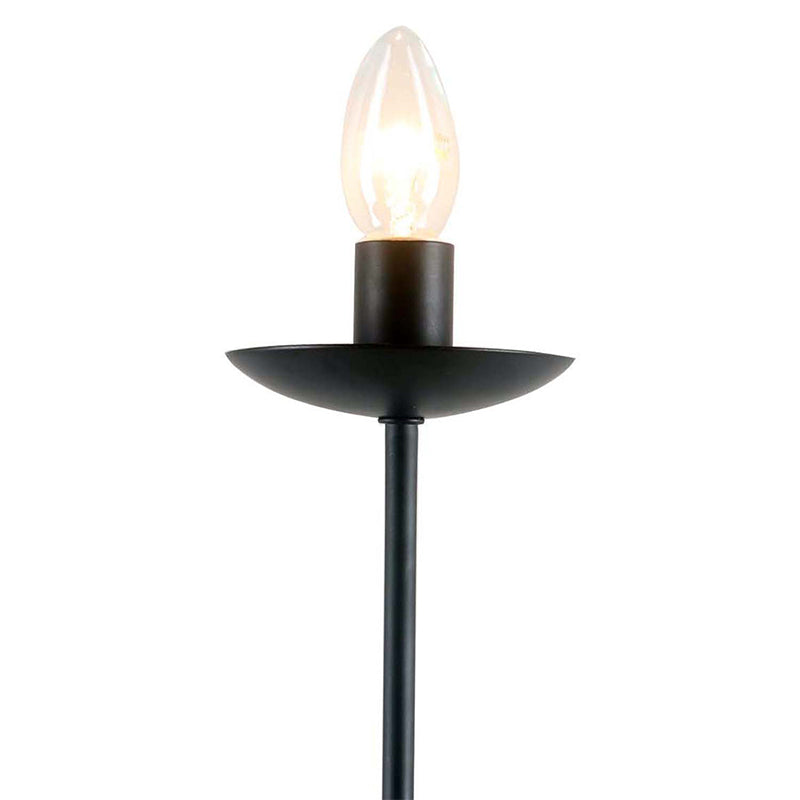 Black Finish Exposed Sconce Wall Light Industrial Style 1 Bulb Metal Wall Mount Light with Candle Design