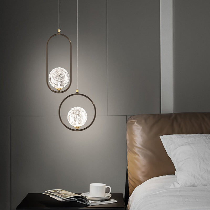 Zeitgenössische globale hängende Lichtkit Glas 1-Licht Deckenleuchte für Schlafzimmer