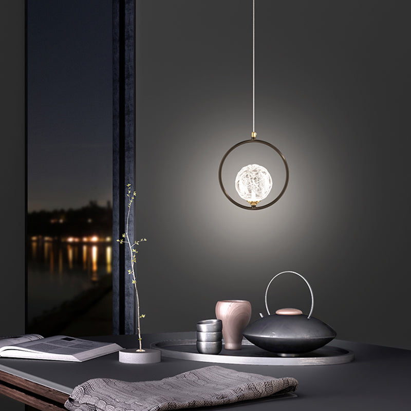 Zeitgenössische globale hängende Lichtkit Glas 1-Licht Deckenleuchte für Schlafzimmer
