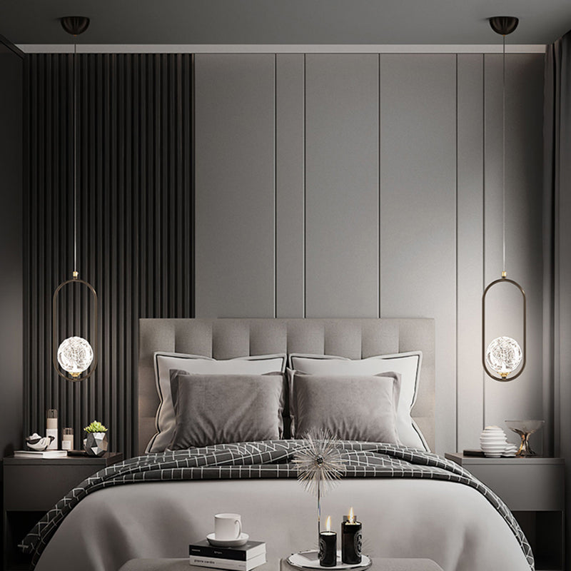 Zeitgenössische globale hängende Lichtkit Glas 1-Licht Deckenleuchte für Schlafzimmer