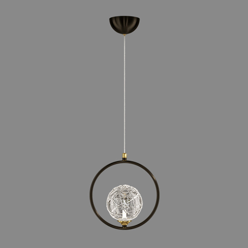 Zeitgenössische globale hängende Lichtkit Glas 1-Licht Deckenleuchte für Schlafzimmer