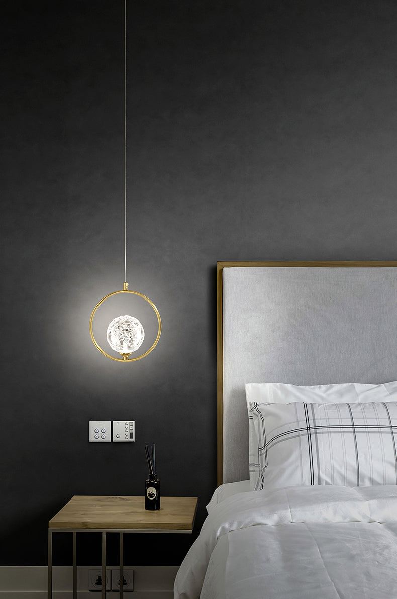 Zeitgenössische globale hängende Lichtkit Glas 1-Licht Deckenleuchte für Schlafzimmer