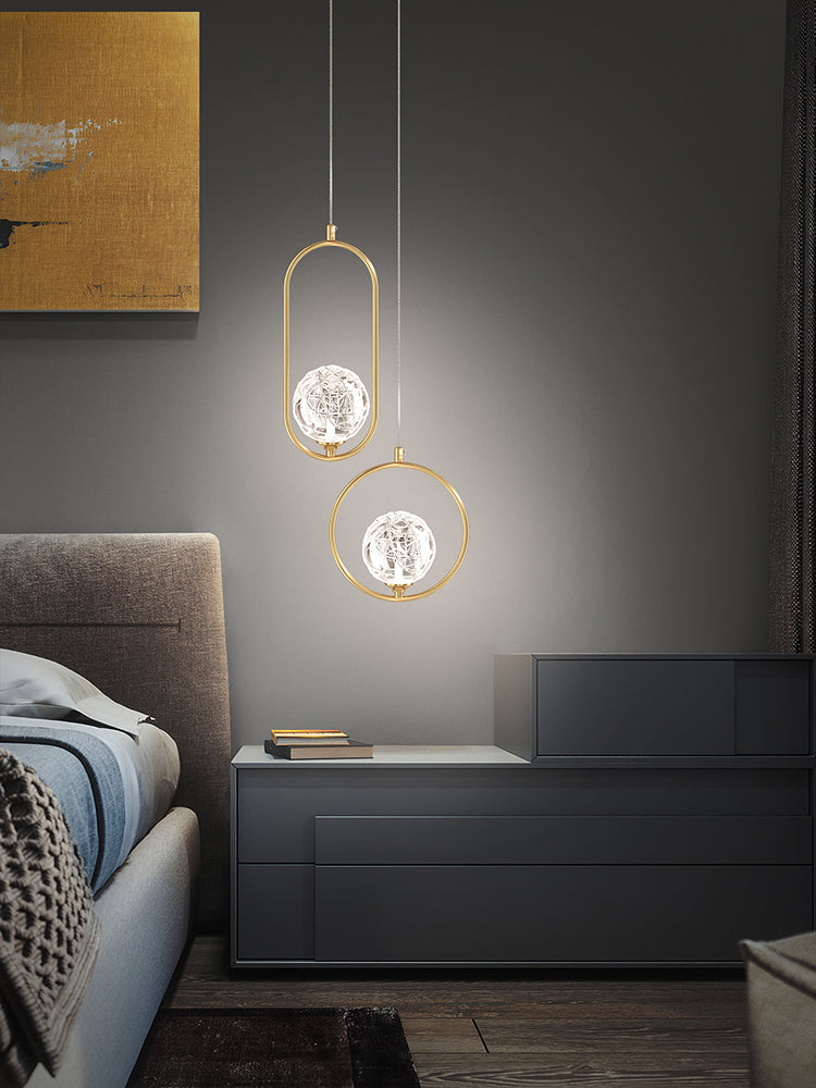 Zeitgenössische globale hängende Lichtkit Glas 1-Licht Deckenleuchte für Schlafzimmer